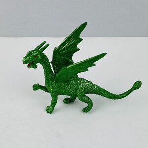 Safari Brand Shiny Green Winged Dragon Toy Collectible Figure Kids Pretend Play